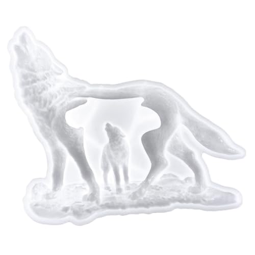 ARTSEWPLY Wolf Silikonform Epoxidharz Gießform für DIY Bastelprojekte Wiederverwendbare Flexible Wolf Motive für Türschilder und Dekoration Hochwertige Geruchsneutrale Silikonform von ARTSEWPLY