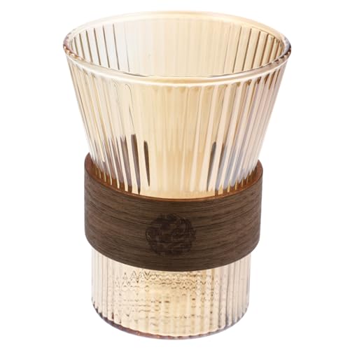 ARTSEWPLY Zahnputzbecher mit Holzbund Ergonomisch Komfortabel Leicht zu Reinigen Eleganter Zahnbürstenbecher für Badezimmer Haushalt Transparent von ARTSEWPLY