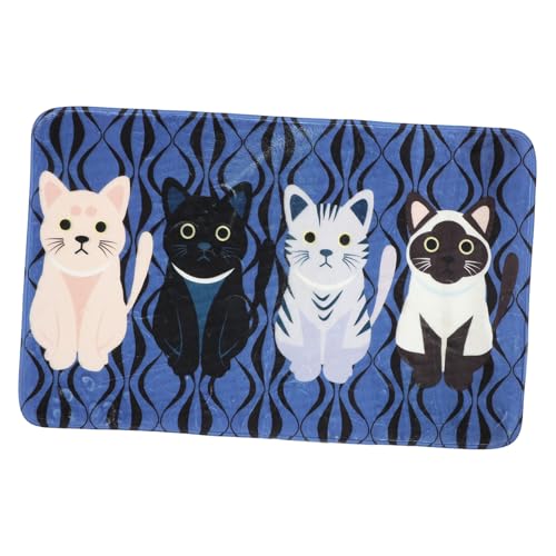 ARTSEWPLY rutschfeste Cartoon Katzen Türmatte Dicke Badezimmer Schlafzimmer Fußmatte Waschbarer Teppich mit Strapazierfähiger Kante Anti rutsch Design für Innenbereich und Zufällige Farbe von ARTSEWPLY