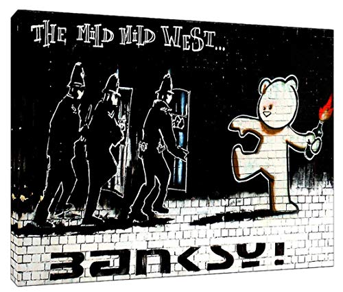Banksy Mild Mild West Teddy Paint Bild Reproduktion Druck auf gerahmter Leinwand Wandkunst Heimdekoration 40 x 30 cm – 38 mm Tiefe Banksy Mild Mild West Teddy Paint Bild Reproduktion Druck auf gerahmter Leinwand Wandkunst Heimdekoration 40 x 30 cm – 38 mm Tiefe von ARTSPRINTS