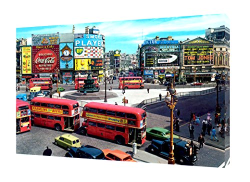 ARTSPRINTS Piccadilly Circus Kunstdruck auf Holzrahmen, Leinwand, Wandkunst, Dekoration, 101,6 x 76,2 cm, 38 mm Tiefe von ARTSPRINTS