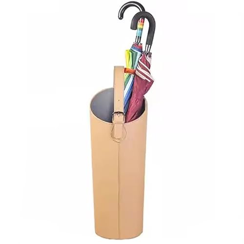 Schirmständer/umbrella stand Regenschirmständer aus Leder mit großer Kapazität, Regenschirm-Halter für 5-10 lange Schirme, Regenschirm-Rang mit Auffangwanne und Haken für Eingänge, Terrassen, Garagen, von ARTSZY