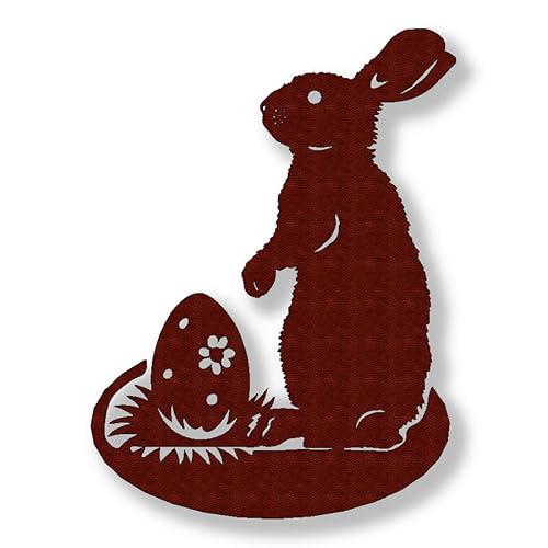 ARTTEC Design Hase Steht (Rostdeko) (Aufsteller) - Maße ca: B 21 x H 24 cm - hochwertige Gartendeko aus Metall - Rostdeko für Garten, Balkon & Terasse - Metall Gartenstecker - Made in Germany von ARTTEC Design