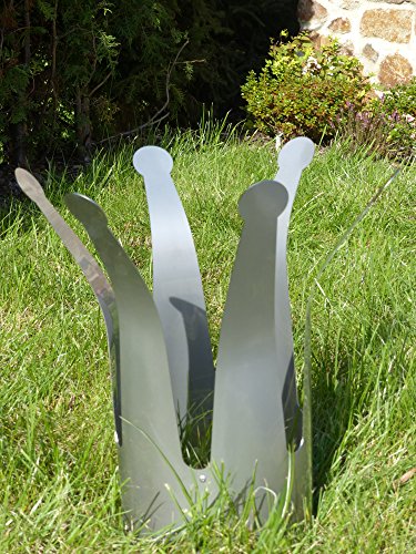 ARTTEC Krone SM (Ø15 x H30 cm) Pflanzkübel und Rankhilfe, Deko aus Edelstahl. Übertopf Pflanzkübel Deko – Witterungsbeständig statt Rostoptik – Garten Metall ohne Rost von ARTTEC Design