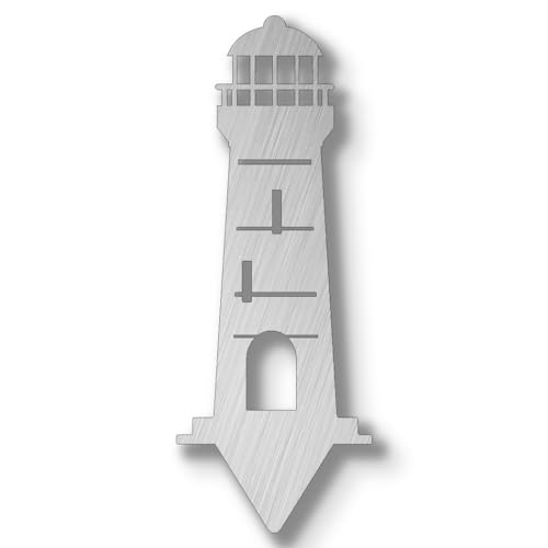 Leuchtturm mit Erdstecker/Edelstahl 35 cm - hochwertige Gartendeko aus Metall - Edelstahldeko für Garten, Balkon & Terasse - Metall Gartenstecker - Made in Germany von ARTTEC Design
