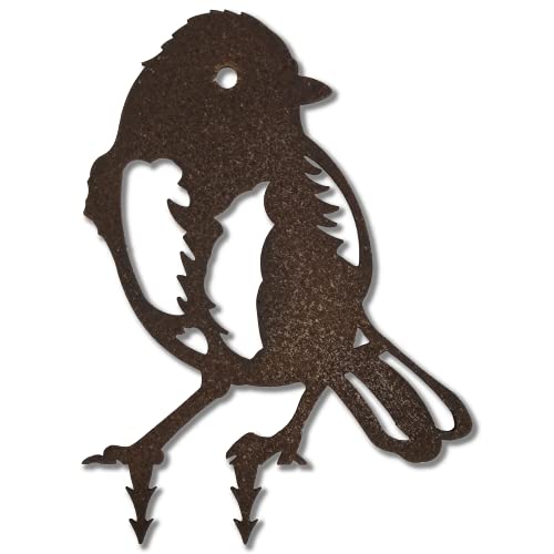 ARTTEC Vogel/Kohlmeise (Rostdeko) - hochwertige Gartendeko aus Metall - Rost Deko für Garten, Balkon & Terasse - Metall Deko zum Aufstellen - Made in Germany von ARTTEC Design