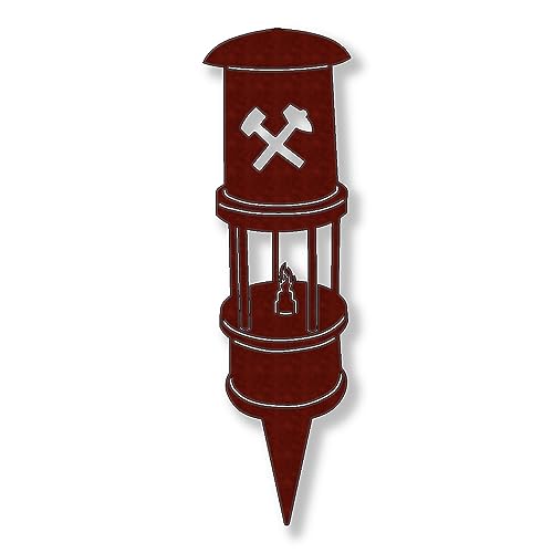 ARTTEC Grubenlampe (Erdstecker) (Rost) - hochwertige Gartendeko aus Metall - Rostdeko für Garten, Balkon & Terasse - Metall Gartenstecker - Made in Germany von ARTTEC Design