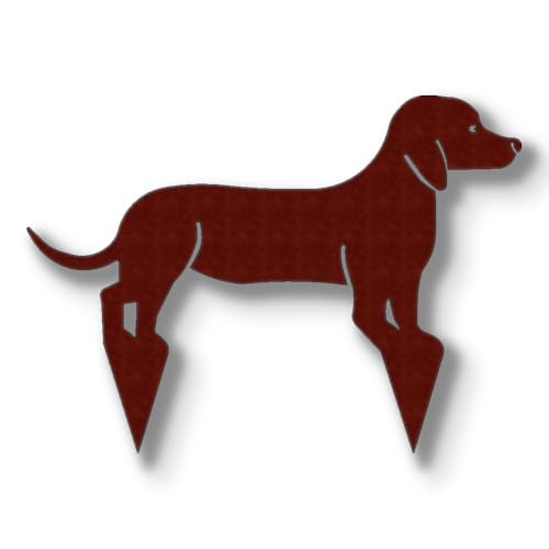 ARTTEC Hund Dackel – Edelrost Gartendeko Stecker – dekorative Metallfigur für Beet, Balkon & Terrasse – Vintage Deko-Tier für Außenbereich – ca. B 32 x H 17 cm von ARTTEC Design