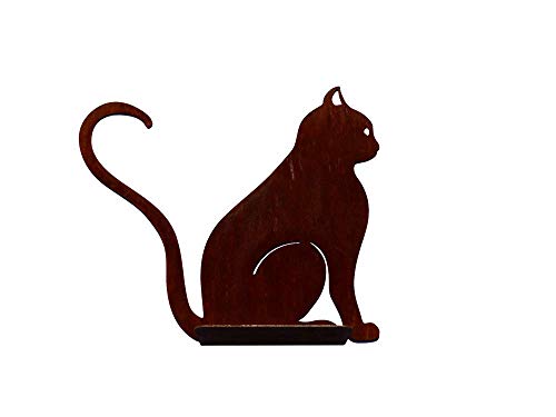 ARTTEC Katze Herz - ganzjährige Deko (Rost) - hochwertige Gartendeko aus Metall - Rostdeko für Garten, Balkon & Terasse - Metall Gartenstecker - Made in Germany von ARTTEC Design