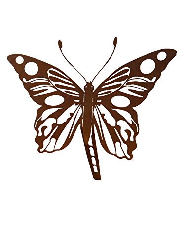 ARTTEC Metall Schmetterling aus Edelrost B53 x H45 cm - hochwertige Gartendeko aus Metall - Rostdeko für Garten, Balkon & Terasse - Metall Gartenstecker - Made in Germany von ARTTEC Design