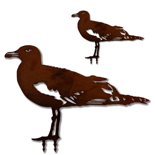 ARTTEC Möwe Vogel (Edelrost-Deko) (2er Set) - hochwertige Gartendeko aus Metall - Rost Deko für Garten, Balkon & Terasse - Metall Deko zum Aufstellen - Made in Germany von ARTTEC Design