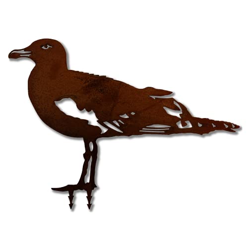 ARTTEC Möwe Vogel (Edelrost-Deko) (klein (Edelrost)) hochwertige Gartendeko aus Metall - Rost Deko für Garten, Balkon & Terasse - Metall Deko zum Aufstellen - Made in Germany von ARTTEC Design
