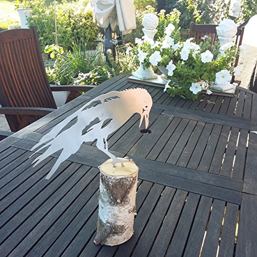 ARTTEC Rabe Vogel - groß (Edelstahl-Deko) - hochwertige Gartendeko aus Metall - Edelstahl Deko für Garten, Balkon & Terasse - Metall Deko zum Aufstellen - Made in Germany von ARTTEC Design