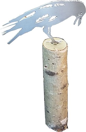 ARTTEC Rabe Vogel - klein (Edelstahl-Deko) - hochwertige Gartendeko aus Metall - Edelstahl Deko für Garten, Balkon & Terasse - Metall Deko zum Aufstellen - Made in Germany von ARTTEC Design