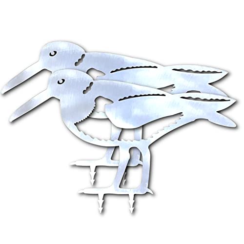ARTTEC Vogel/Austernfischer (2er Set Edelstahl) - hochwertige Gartendeko aus Metall - Edelmetaldeko für Garten, Balkon & Terasse - Metalldeko zum Aufstellen - Made in Germany von ARTTEC Design
