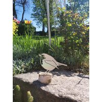 Rotkehlchen | Edelstahldeko Rotkehlchen | Edelstahldeko von ARTTECDesignShop