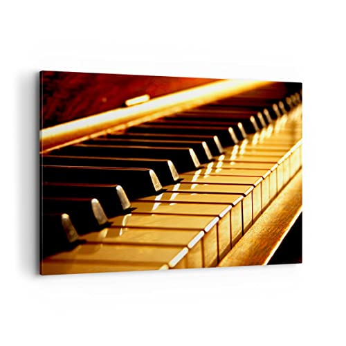 Wandbilder Dekoration Wohnzimmer Klavier Musik Konzert Bilder auf Leinwand 120x80cm Leinwandbild Schlafzimmer Küche Deko Wand Kunstdruck Art Groß XXL Wanddeko Bild Wall Decor Canvas AA120x80-2200 von ARTTOR