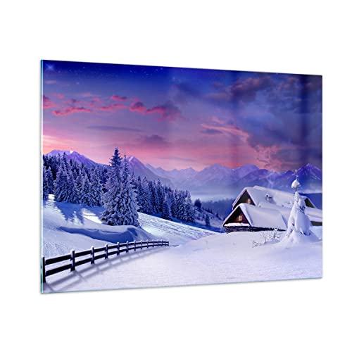 ARTTOR Bilder auf Glas 100x70cm Glasbild Winter Landschaft Frost Schnee Groß Wanddeko Bild im Glas Schlafzimmer Küche Deko Wandbilder Dekoration Wohnzimmer Modern Wand Kunstdruck Art GAA100x70-2315 von ARTTOR