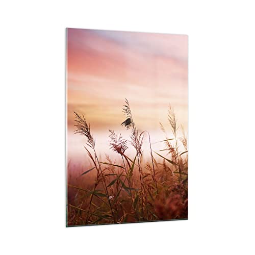 ARTTOR Bilder auf Glas 70x100cm Glasbild Wiese Getreide Natur Groß Wanddeko Bild im Glas Schlafzimmer Küche Deko Wandbilder Dekoration Wohnzimmer Modern Wall Decor Wand Kunstdruck Art GPA70x100-3530 von ARTTOR