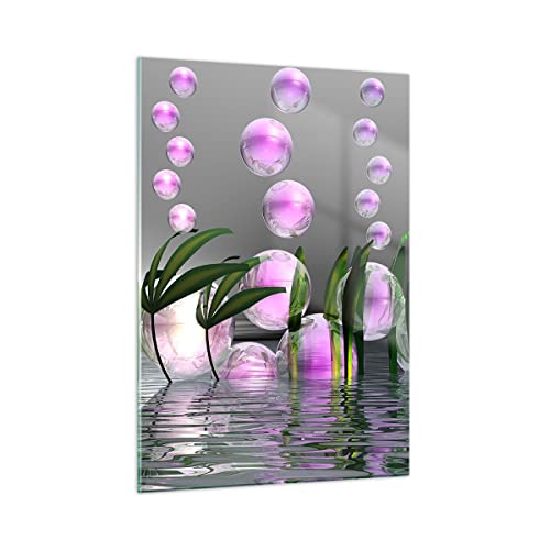 ARTTOR Bilder auf Glas Computer Grafik Blase Glasbild 50x70cm Wandbilder Dekoration Wohnzimmer Schlafzimmer Küche Deko Klein Wanddeko Bild im Glas Wand Kunstdruck Art Modern Wall Decor GPA50x70-2329 von ARTTOR