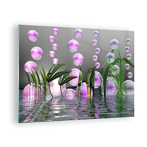 ARTTOR Bilder auf Glas Computer Grafik Blase Glasbild 70x50cm Wandbilder Dekoration Wohnzimmer Schlafzimmer Küche Deko Klein Wanddeko Bild im Glas Wand Kunstdruck Art Modern Wall Decor GAA70x50-2329 von ARTTOR