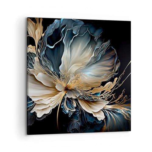 Bilder auf Leinwand Blume Botanik Art Deco Leinwandbild 60x60cm Wandbilder Dekoration Wohnzimmer Schlafzimmer Küche Deko Groß Wanddeko Bild Wand Kunstdruck Art Wall Decor Canvas AC60x60-5766 von ARTTOR