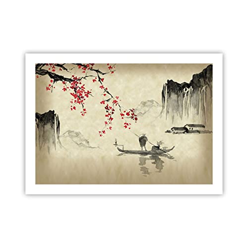 Wandposter Art Prints 70x50cm Poster ohne Rahmen Blume Kirschen Japan Küche Wanddeko Bild Wand Kunstdruck Deko Wandbilder Dekoration Wohnzimmer Schlafzimmer Modern Wall Art Decor P2XAA70x50-5020 von ARTTOR