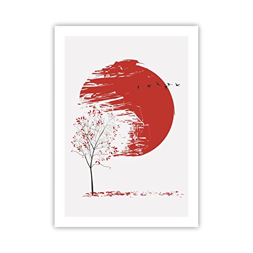 Wandposter Art Prints 50x70cm Poster ohne Rahmen Japan Blume Kirschen Küche Wanddeko Bild Wand Kunstdruck Deko Wandbilder Dekoration Wohnzimmer Schlafzimmer Modern Wall Art Decor - P2XPA50x70-5063 von ARTTOR