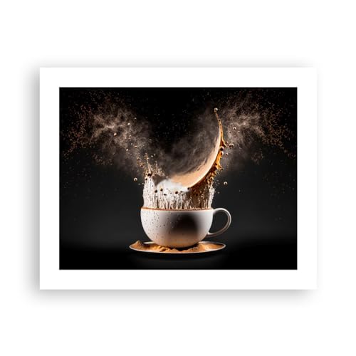 ARTTOR Poster ohne Rahmen Deko 50x40cm Kaffee Milch Tasse Wandposter Art Prints Wanddeko Bild Wand Kunstdruck Wandbilder Dekoration Wohnzimmer Schlafzimmer Küche Modern Wall Art Decor P2XAA50x40-5718 von ARTTOR