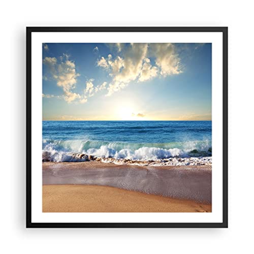 ARTTOR Wandposter Art Prints 60x60cm Poster Schwarzrahmen Meer Ufer Wasser Küche Wanddeko Bild Wand Kunstdruck Deko Wandbilder Dekoration Wohnzimmer Schlafzimmer Modern Wall Art Decor P2BAC60x60-3551 von ARTTOR