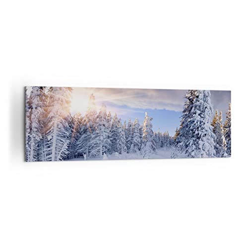 ARTTOR Bilder auf Leinwand 160x50cm Leinwandbild Abenteuer alpen winter schnee Groß XXL Wanddeko Bild Schlafzimmer Wandbilder Dekoration Wohnzimmer Wall Decor Canvas Wand Kunstdruck Art AB160x50-2433 von ARTTOR