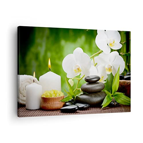 ARTTOR Bilder auf Leinwand Blume aromatherapie spa Leinwandbild 70x50cm Wandbilder Dekoration Wohnzimmer Schlafzimmer Küche Deko Klein Wanddeko Bild Wand Kunstdruck Art Wall Decor Canvas AA70x50-2718 von ARTTOR