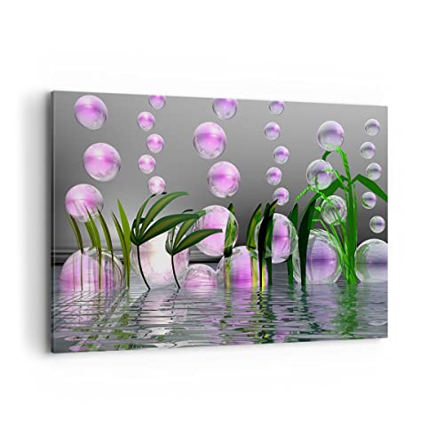 Wandbilder Dekoration Wohnzimmer Computer Grafik Blase Bilder auf Leinwand 120x80cm Leinwandbild Schlafzimmer Küche Deko Wand Kunstdruck Art Groß XXL Wanddeko Bild Wall Decor Canvas AA120x80-2329 von ARTTOR