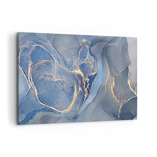 Bild auf Leinwand - Leinwandbild - Einteilig - Gold Blau Farbe - 120x80cm - Wand Bild - Wanddeko - Wandbilder - Leinwanddruck - Bilder - Wanddekoration - Leinwand bilder - Wandbild - AA120x80-5029 von ARTTOR