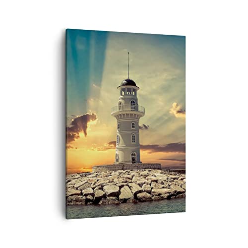 Bilder auf Leinwand Leuchtturm Wasser Meer Steine Leinwandbild mit Rahmen 50x70cm Wandbilder Dekoration Wohnzimmer Schlafzimmer Küche Deko Groß Wanddeko Bild Wand Kunstdruck Art Canvas PA50x70-2895 Bilder auf Leinwand Leuchtturm Wasser Meer Steine Leinwandbild mit Rahmen 50x70cm Wandbilder Dekoration Wohnzimmer Schlafzimmer Küche Deko Groß Wanddeko Bild Wand Kunstdruck Art Canvas PA50x70-2895 von ARTTOR