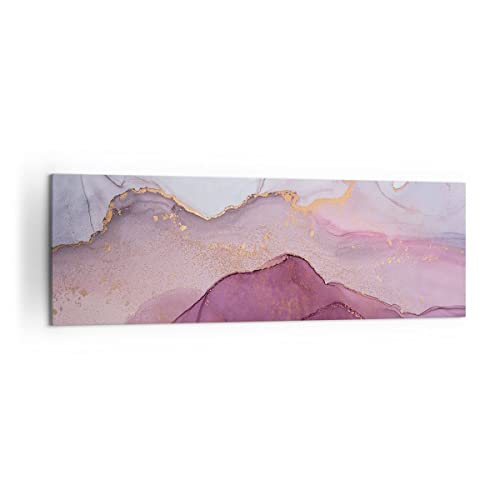 Panorama Bilder auf Leinwand 160x50cm Leinwandbild Marmor Pink Violett Groß XXL Wanddeko Bild Schlafzimmer Küche Wandbilder Dekoration Wohnzimmer Wall Decor Canvas Wand Kunstdruck Art AB160x50-4668 von ARTTOR