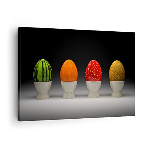 Bilder auf Leinwand Glas Keramik Lebensmittel Obst Leinwandbild 70x50cm Wandbilder Dekoration Wohnzimmer Schlafzimmer Küche Deko Klein Wanddeko Bild Wand Kunstdruck Art Wall Decor Canvas AA70x50-2319 von ARTTOR