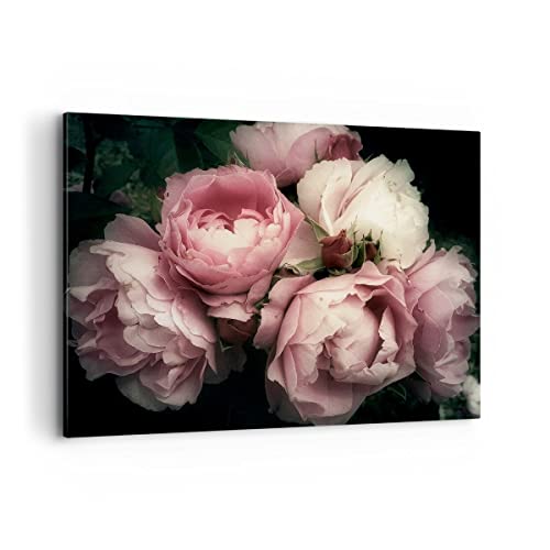 ARTTOR Wandbilder Dekoration Wohnzimmer Pfingstrose Blume Bilder auf Leinwand 120x80cm Leinwandbild Schlafzimmer Küche Deko Wand Kunstdruck Art Groß XXL Wanddeko Bild Wall Decor Canvas AA120x80-3930 von ARTTOR