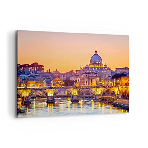 Wandbilder Dekoration Wohnzimmer Rom Italien Basilika Geschichte Bilder auf Leinwand 120x80cm Leinwandbild Schlafzimmer Deko Wand Kunstdruck Art Groß XXL Wanddeko Bild Wall Decor Canvas AA120x80-2704 von ARTTOR