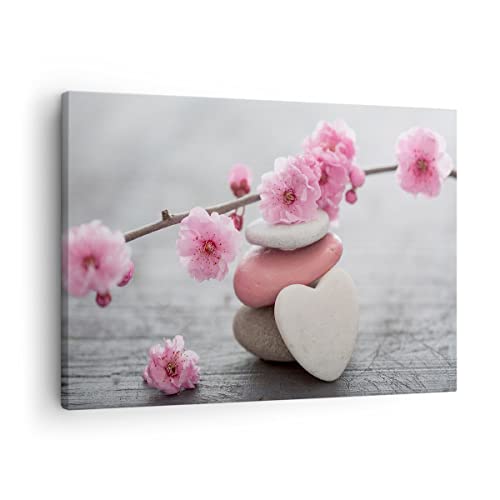 Bilder auf Leinwand Yoga weiblich Blume Gesundheit Leinwandbild 70x50cm Wandbilder Dekoration Wohnzimmer Schlafzimmer Küche Deko Klein Wanddeko Bild Wand Kunstdruck Art Wall Decor Canvas AA70x50-3178 von ARTTOR