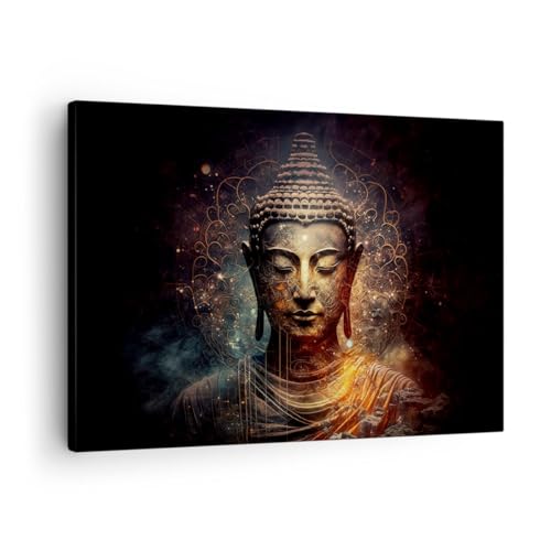 Bilder auf Leinwand Buddha Meditation Religion Leinwandbild 70x50cm Wandbilder Dekoration Wohnzimmer Schlafzimmer Küche Deko Klein Wanddeko Bild Wand Kunstdruck Art Wall Decor Canvas AA70x50-5775 von ARTTOR