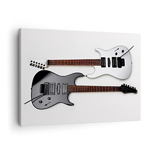 Bilder auf Leinwand E-Gitarren Streicher Musikinstrument Leinwandbild 70x50cm Wandbilder Dekoration Wohnzimmer Schlafzimmer Deko Klein Wanddeko Bild Wand Kunstdruck Art Wall Decor Canvas AA70x50-0369 von ARTTOR