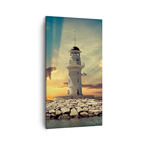 Bilder auf Leinwand Leuchtturm Wasser Meer Steine Leinwandbild mit Rahmen 45x80cm Wandbilder Dekoration Wohnzimmer Schlafzimmer Küche Deko Klein Wanddeko Bild Wand Kunstdruck Art Canvas PA45x80-2895 Bilder auf Leinwand Leuchtturm Wasser Meer Steine Leinwandbild mit Rahmen 45x80cm Wandbilder Dekoration Wohnzimmer Schlafzimmer Küche Deko Klein Wanddeko Bild Wand Kunstdruck Art Canvas PA45x80-2895 von ARTTOR