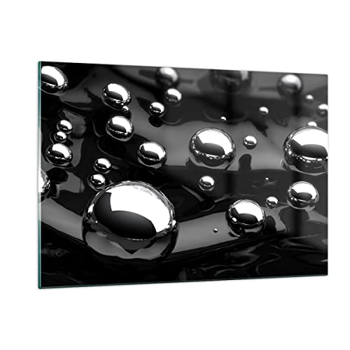 Wandbilder Dekoration Wohnzimmer Chrom Metall Reflexion Bilder auf Glas 120x80cm Glasbild Schlafzimmer Küche Deko Wand Kunstdruck Art Groß XXL Wanddeko Bild im Glas Modern Wall Decor GAA120x80-2525 von ARTTOR