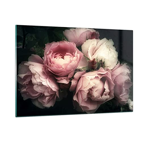 ARTTOR Wandbilder Dekoration Wohnzimmer Pfingstrose Blume Bilder auf Glas 120x80cm Glasbild Schlafzimmer Küche Deko Wand Kunstdruck Art Groß XXL Wanddeko Bild im Glas Modern Wall Decor GAA120x80-3930 von ARTTOR