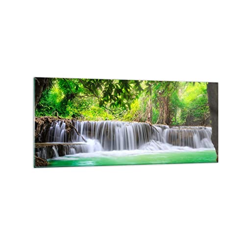 Wandbilder Dekoration Wohnzimmer Wasser Park Natur Landschaft Panorama Bilder auf Glas 120x50cm Glasbild Schlafzimmer Küche Wand Kunstdruck Art Groß Wanddeko Bild im Glas Modern GAB120x50-2502 von ARTTOR