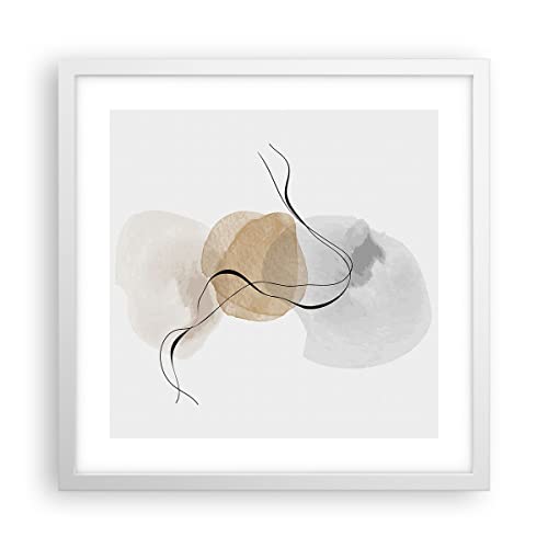 Poster Weißrahmen Abstrakt minimalistisch Aquarell Deko 40x40cm Wandposter Art Prints Wandbilder Dekoration Wohnzimmer Schlafzimmer Küche Wanddeko Bild Wand Kunstdruck Modern Wall Art P2WAC40x40-4827 von ARTTOR