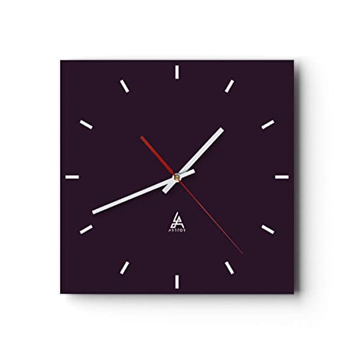 Modern Wanduhr 30x30cm Quadrat Klein Wand Uhr Glas Analog Zimmeruhren Küche Büro Wohnzimmer Glasuhr Wall Clock Dekoration Design Wanddekoration Küchenuhr C3AC30x30-3253 von ARTTOR