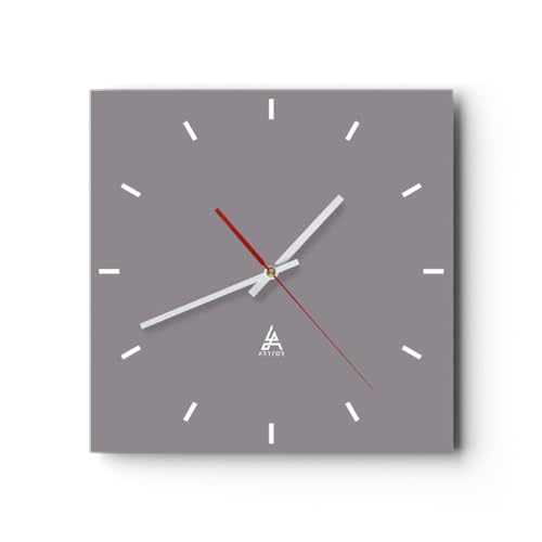 Modern Wanduhr 40x40cm Quadrat Groß Wand Uhr Glas Analog Zimmeruhren Küche Büro Wohnzimmer Glasuhr Wall Clock Dekoration Design Wanddekoration Küchenuhr C3AC40x40-3329 von ARTTOR