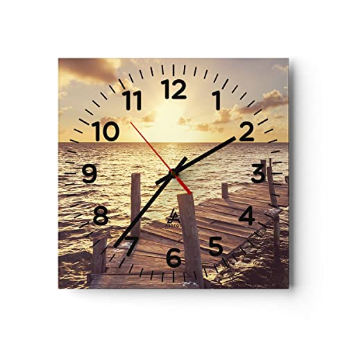 Modern Wanduhr Brücke Sonne Ozean 30x30cm Quadrat Klein Wand Uhr Glas Analog Zimmeruhren Küche Büro Wohnzimmer Glasuhr Wall Clock Dekoration Design Wanddekoration Küchenuhr C4AC30x30-4168 Modern Wanduhr Brücke Sonne Ozean 30x30cm Quadrat Klein Wand Uhr Glas Analog Zimmeruhren Küche Büro Wohnzimmer Glasuhr Wall Clock Dekoration Design Wanddekoration Küchenuhr C4AC30x30-4168 von ARTTOR